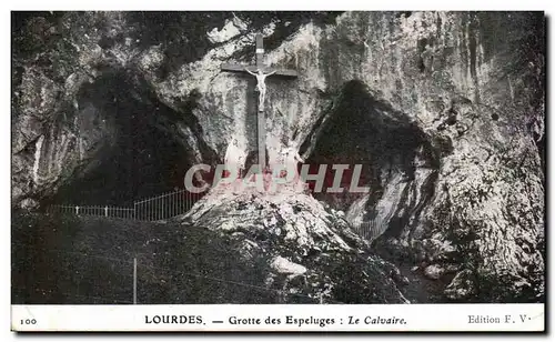 Ansichtskarte AK Lourdes Grottes des Espeluges Le Calvaire