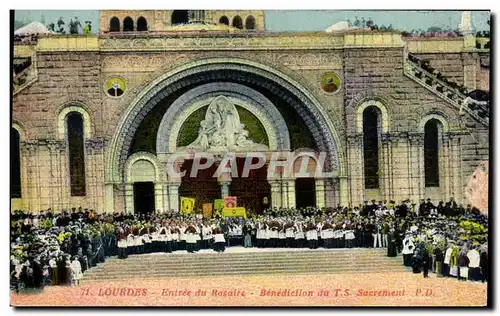 Cartes postales Lourdes Entree du Rosaire Benediction du TS Sacrement