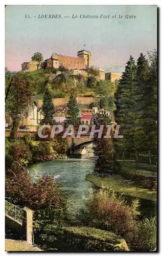 Cartes postales Lourdes Le Chateau Fort et le Gave