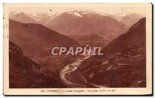 Cartes postales Lourdes La Vallee d&#39Argeles Vue prise du Pic du Jer