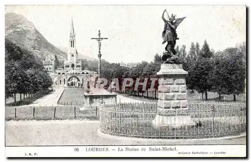 Ansichtskarte AK Lourdes La Statue De Saint Michel