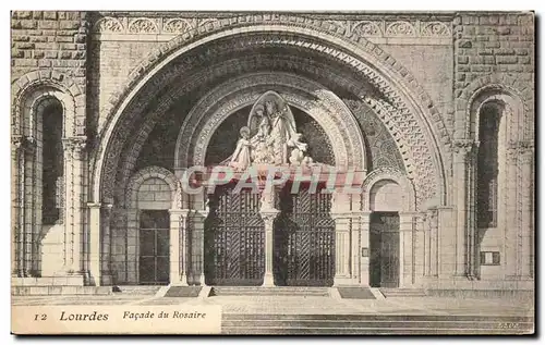 Cartes postales Lourdes Facade Du Rosaire