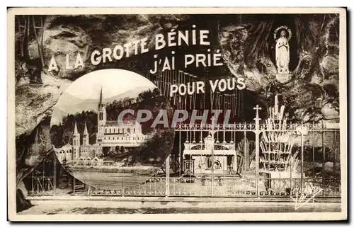 Cartes postales A Lourdes La Grotte Benie J Ai Prie Pour Vous