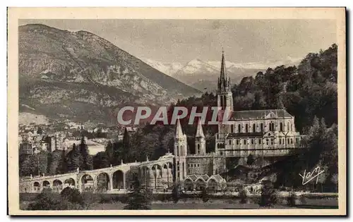 Ansichtskarte AK Lourdes La Basilique Et Le Pic Du Jer