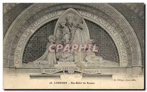 Ansichtskarte AK Lourdes Bas Relief du Rosaire