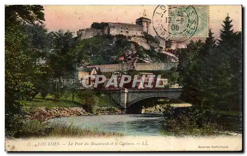 Cartes postales Lourdes Le Pont du Boulevardet le Chateau