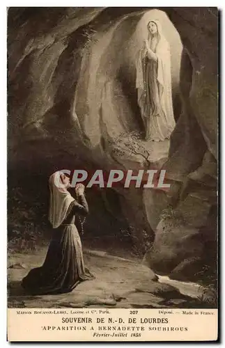 Cartes postales Souvenir De N D De Lourdes Apparition A Bernadette Soubirous