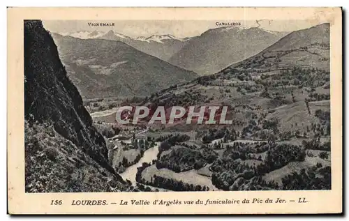 Cartes postales Lourdes La Vallee d&#39Argeles vue du Funiculaire du Pic du Jer