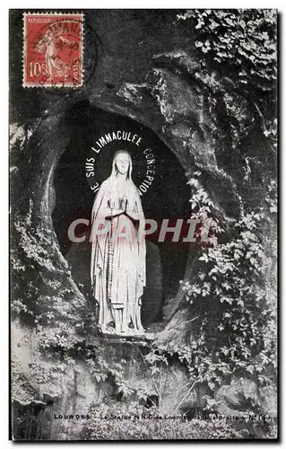 Ansichtskarte AK Lourdes La statue de ND de Lourdes dans la grotte