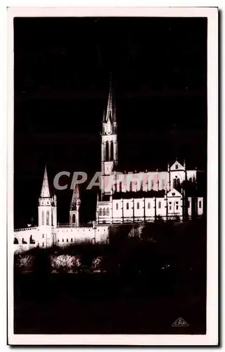 Cartes postales Lourdes La basilique Illuminee