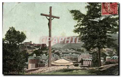 Ansichtskarte AK Lourdes Vue Prise du haut du calvaire