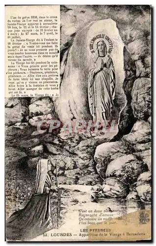 Ansichtskarte AK Les Pyrenees Lourdes Apparition de la Vierge a Bernadette