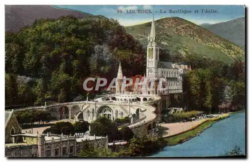 Cartes postales Lourdes La Basilique et l&#39Asile