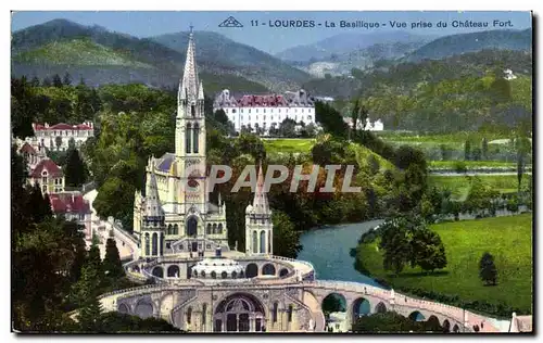 Ansichtskarte AK Lourdes La Basilique Vue Prise Du Chateau Fort