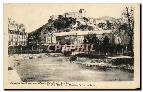 Cartes postales Lourdes Le Chateau Fort Et Le Gave