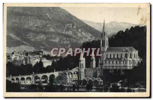 Ansichtskarte AK Lourdes La Basilique Et Le Pic Du Jer