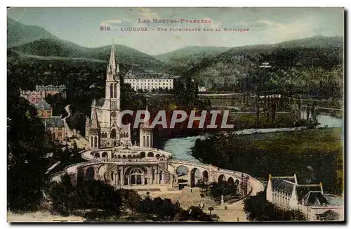 Cartes postales Lourdes Vue Plongeante la Basilique