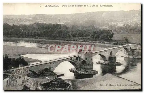 Cartes postales Avignon Pont Saint Benezet et l&#39ille de la Barthelasse