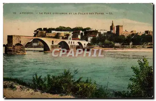 Cartes postales Avignon Le pont D'Avignon Et Le Palais Des Papes