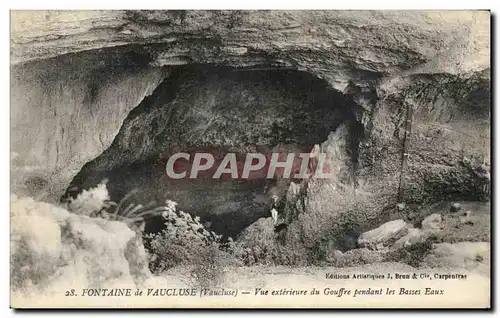 Cartes postales Fontaine de Vaucluse Vue Exterieure du Gouffre Pendant les Basses Eaux