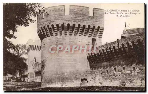 Cartes postales Avignon Allees de Verdun La Tour Ronde des Remparts