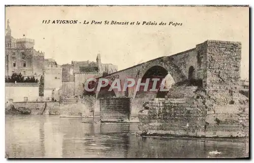 Cartes postales Avignon Le Pont St Benezet et le Palais des Papes