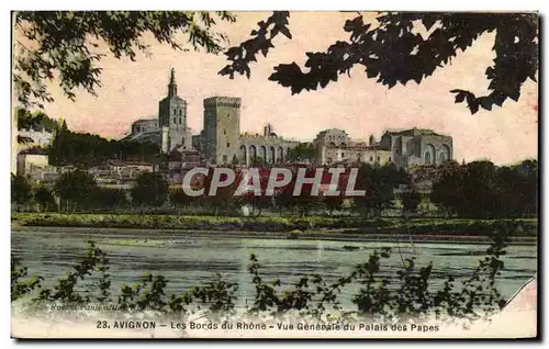 Ansichtskarte AK Avignon Les Bords du Rhone Vue Generale du Palais des Papes