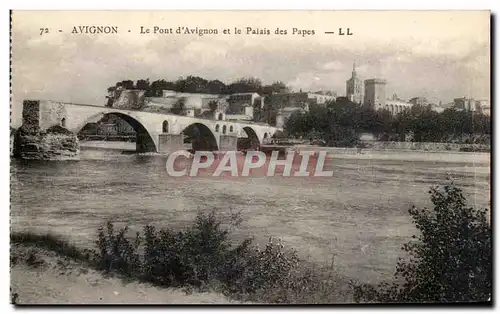 Cartes postales Avignon Le Pont d'Avignon et le palais des Papes