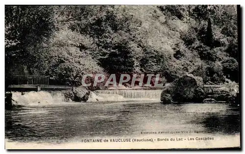 Cartes postales Fontaine de Vaucluse Bords du Lac Les Cascades