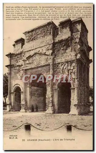 Cartes postales Orange L&#39Arc de Triomphe