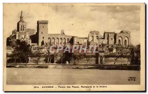 Cartes postales Avignon Palais Des PApes Remparts Et Le rhone