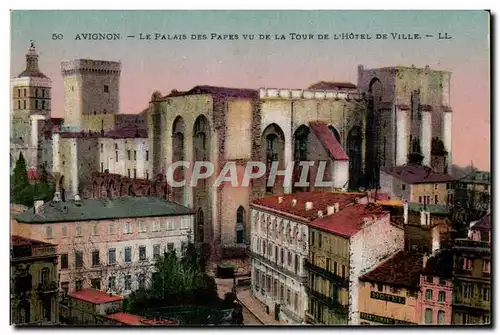 Cartes postales Avignon Le Palais Des Papes Vu De La Tour De L'Hotel De Ville