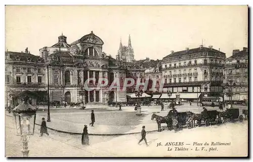 Cartes postales Angers Place Du Ralliement Le Theatre