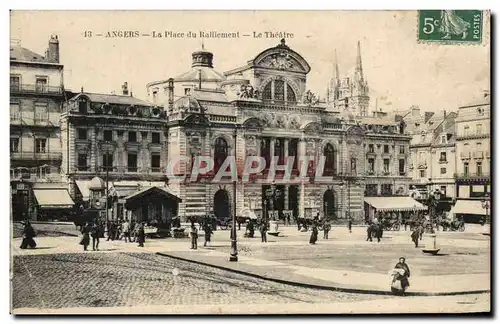 Cartes postales Angers La Place Du Ralliement Le Theatre