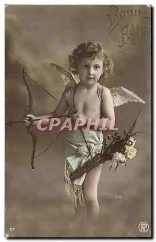 Cartes postales Fantaisie Fleurs Enfant Arc Ange