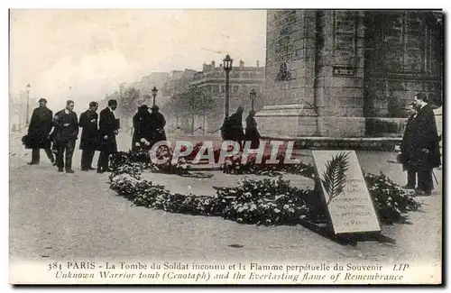 Ansichtskarte AK Paris La Tombe du Soldat inconnu et la Flamme perpetuelle du Souvenir Militaria