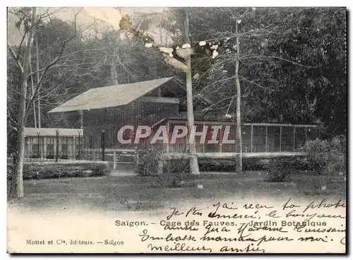 Ansichtskarte AK Saigon Cage des Fauves Jardin Botanique Mottet et editeurs Saigon Vietnam