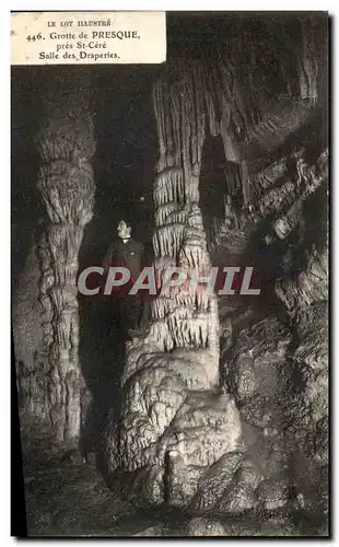 Cartes postales Le Lot Illustre Grotte de Presque pres St Cere Salle des Draperies