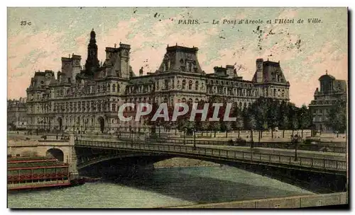 Cartes postales Paris Le Pont d&#39Arcole et I&#39Hotel de Ville