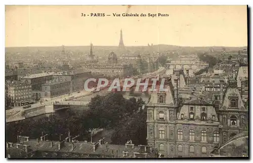 Ansichtskarte AK Paris Vue Generale des Sept Ponts Tour Eiffel