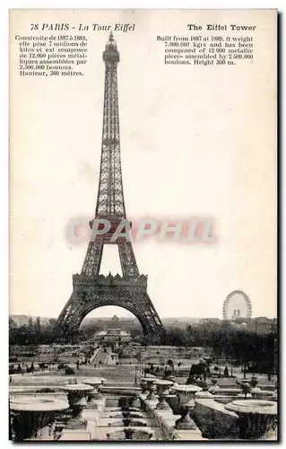 Cartes postales Paris La Tour Eiffel