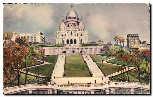 Cartes postales Paris En Flanant Vue generale du sacre Coeur et de L&#39Escaller Monumental