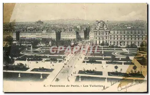 Ansichtskarte AK Panorama de Paris Les Tuileries