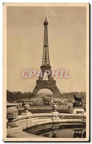 Ansichtskarte AK Paris En Flanant Tour Eiffe et les bassins du Trocadero