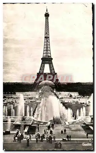 Ansichtskarte AK Paris La Tour Eiffel et les Fontaines du Palais de Chaillot