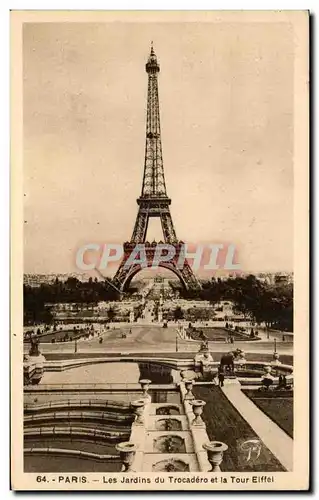 Ansichtskarte AK Paris Les Jardins Du Trocadero Et La Tour Eiffel