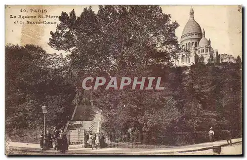 Cartes postales Paris Le Square St Plerre Et Le Sacre Coeur Montmartre