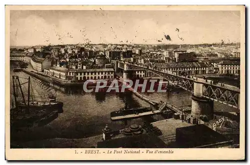 Cartes postales Brest Le Pont National Vue d&#39ensemble