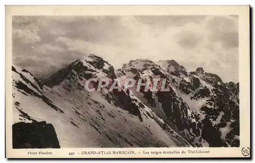 Cartes postales Grand Atlas Marocain Les Neiges Eternelles du Tizi Likount