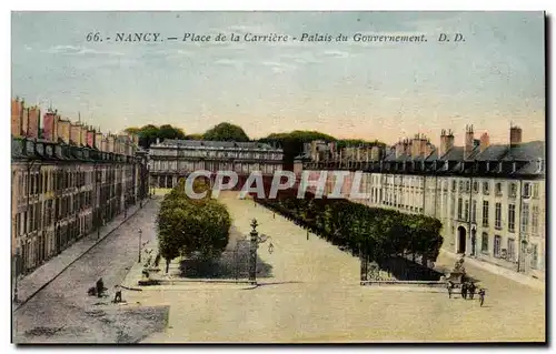 Cartes postales Nancy Place de la Carriere Palais du Gouvernement